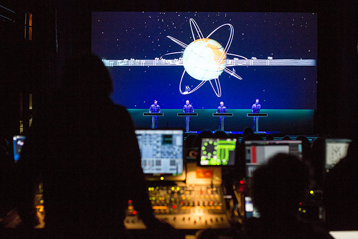 Kraftwerk: Photograph taken from the mixing desk of Kraftwerk performing Autobahn