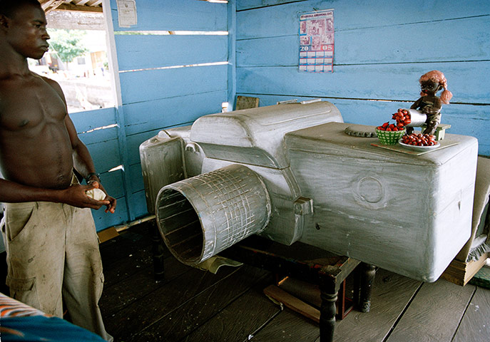 Coffins in Ghana: A coffin shaped as a camera, for someone who worked in photography industry