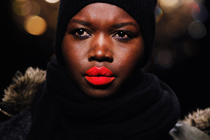 24 Hours: New York, US: A model is pictured before the Houghton collection is shown