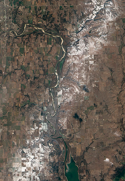 Satellite Eye: snow across Oklahoma and into southern Kansas 