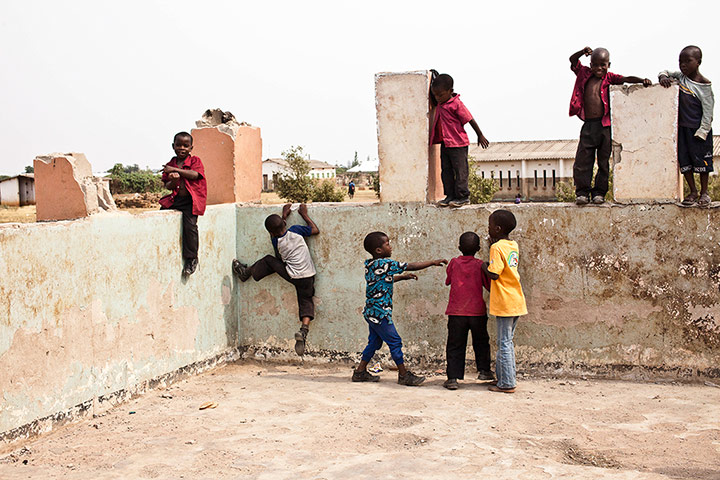 Sugar in Zambia: Children play in a Derelict classroom