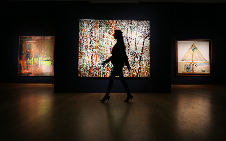 24 hours: A woman walks through Christie's gallery in London