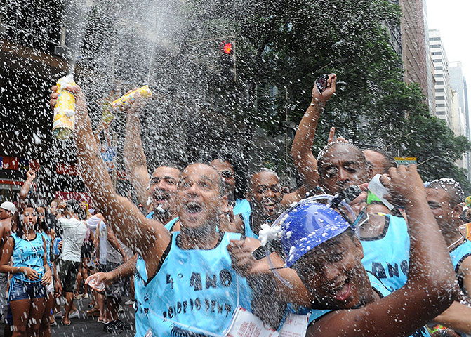 Carnival: Revellers take part in the 'Cordao do Bola Preta'