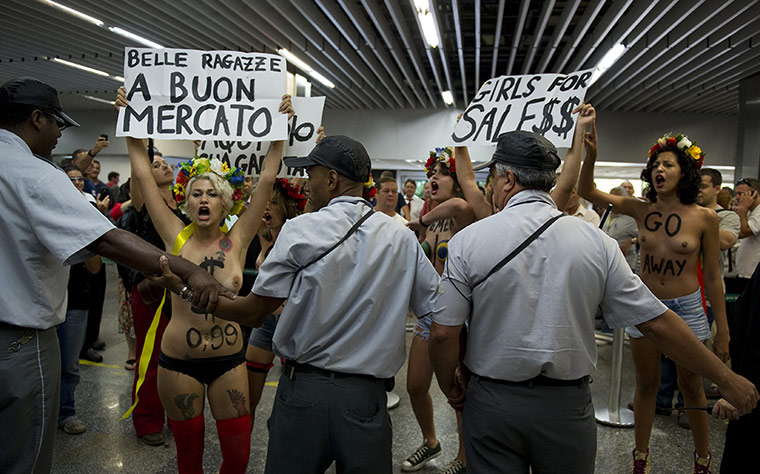 Carnival: Topless activists of the women's rights