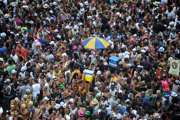 Carnival: Revellers enjoy the 'Cordao do Bola Pret