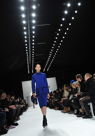 NY Fashion Week: A model wears designs by Lacoste