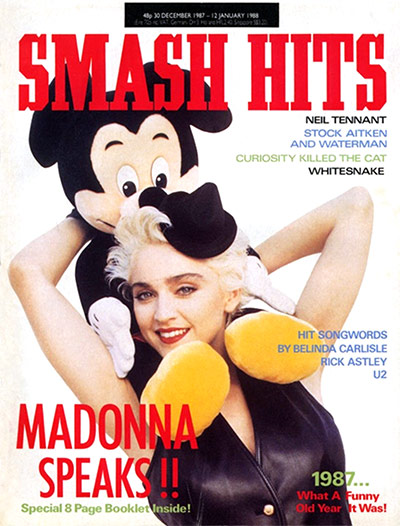 Magazine covers: Smash Hits, 30 December 1987-1 January 1988