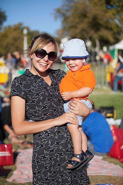 Adelaide Festival Day 1: Megan, 33 with son Miles, 15 months from Adelaide