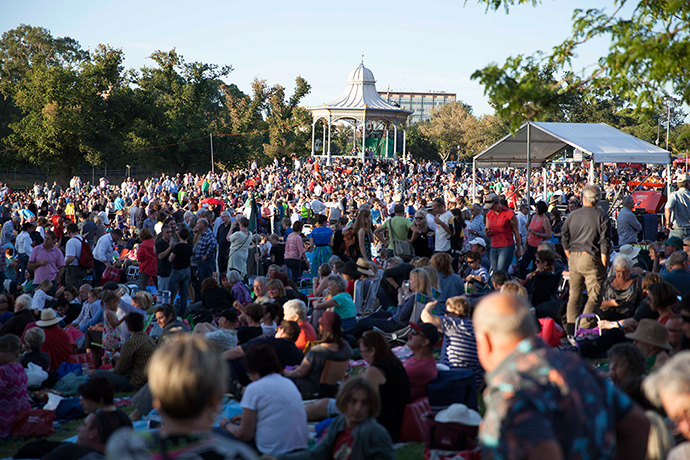 Adelaide Festival Day 1: The crowd gather at Elder Park before the concert