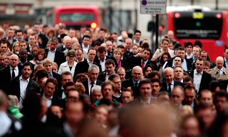 Busy London commuters