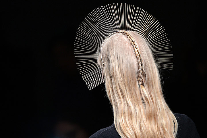 20 Photos: A model presents a creation by Nicolas Andreas Taralis in Paris