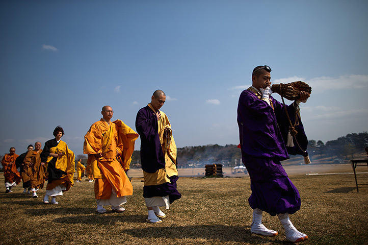 Japan anniversary: Japanese Buddhist monks chant and pay their respects