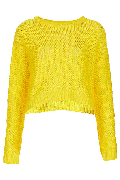 Bright clothes: Bright clothes for bad weather cropped yellow Topshop sweater