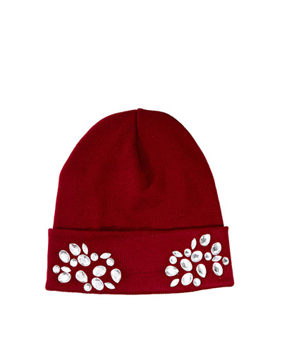 Bright clothes: Bright clothes for bad weather - Embellished maroon ASOS beanie