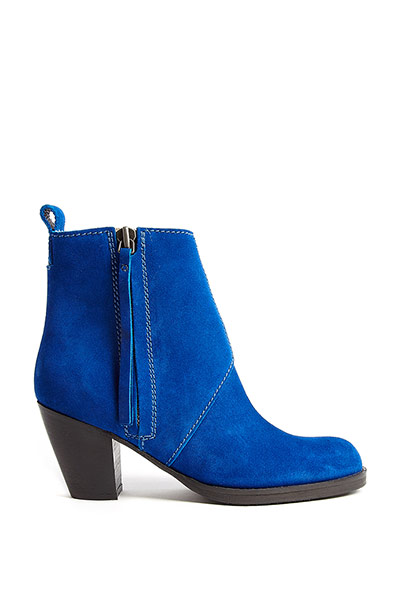 Bright clothes: Bright clothes for bad weather blue Acne heeled boots