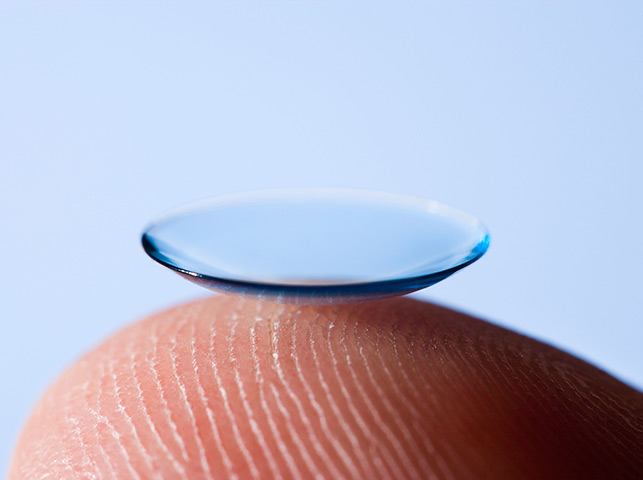 Inflation basket: Contact lens on a finger tip