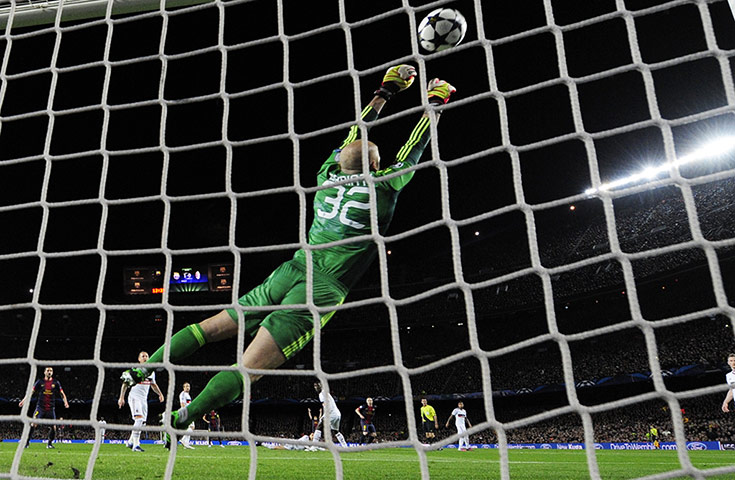 Barcelona v Milan: AC Milan's goalkeeper Chistian Abbiati makes a save