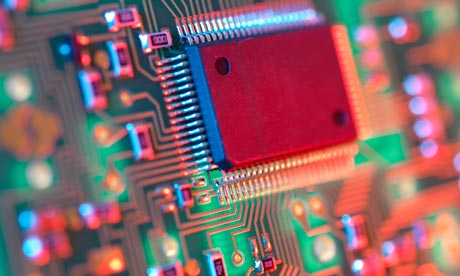 Close-up view of motherboard