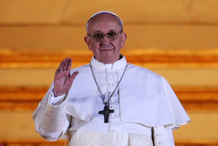 Bergoglio life gallery: Pope Francis I appears on the central balcony