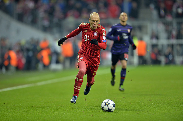 Arsenal v Bayern: Bayern Munich's Dutch midfielder Arjen Robben