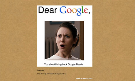 Screengrab from saveGoogleReader