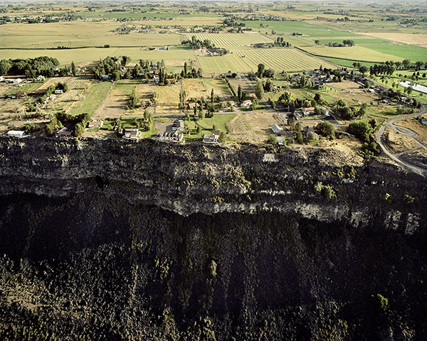 Landscape photography: Houses On The Edge of The Snake River Lava Plain, Looking North, Jerome