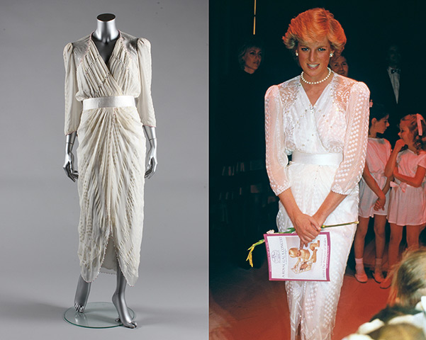 Diana Auction: A Zandra Rhodes white chiffon cocktail dress