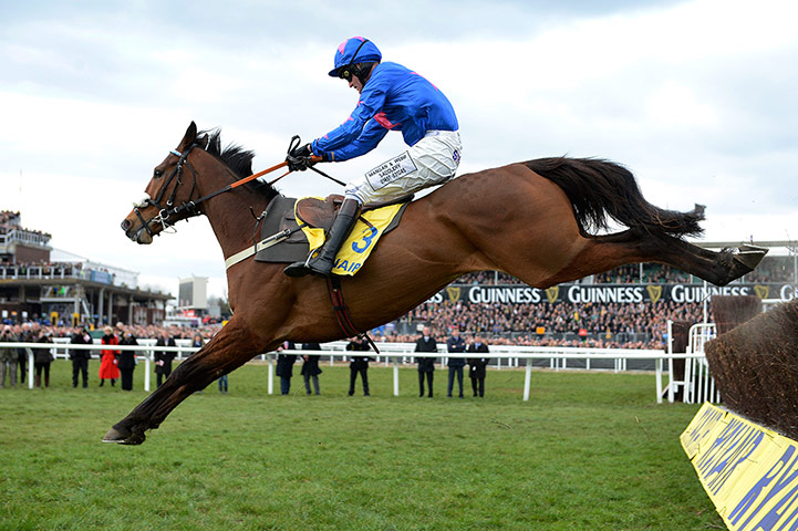 Cheltenham Day 3: Cue Card with Joe Tizzard on board clear the last fence 