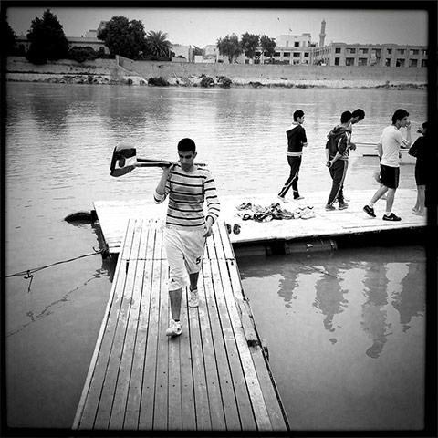 Baghdad: A young oarsman at the Iraqi Rowing Union