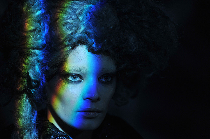 24 hours in pictures: A model at the Tuba Ergin show during Mercedes-Benz fashion week 