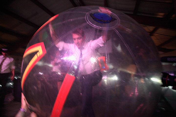 SXSW: Diplo of Major Lazer surfs the crowd in a zorb at Lion Fest