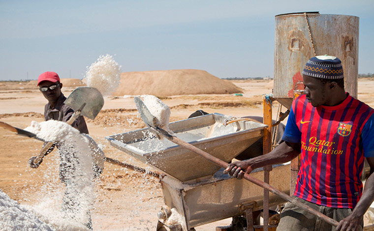 Senegal: salt production on the banks of Lake Retba