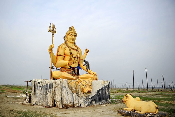 24 hours: A giant statue of Hindu god Lord Shiva