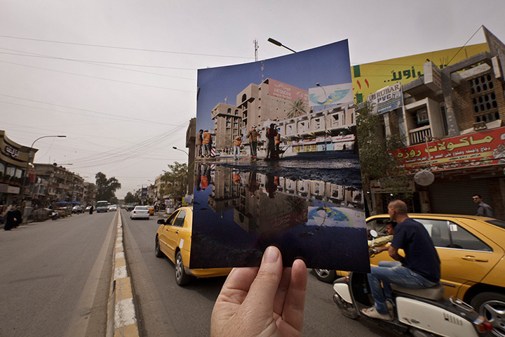 Iraq then and now: The main street in Baghdad's Karrada shopping district