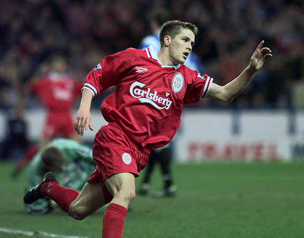 Michael Owen: Michael Owen celebrates after scoring against Sheffield Wednesday