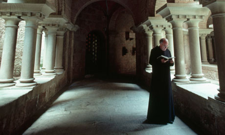monk benedictine monastery cloister reads monks murder 1963 theguardian fowl accused march most archive photograph cloisters guardian mar maze corbis