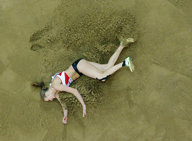 24 Hours: Laura Ikauniece of Latvia competes in the pentathlon in Goteborg, Sweden