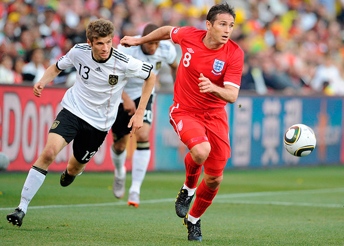 England kits: Frank Lampard against Germany