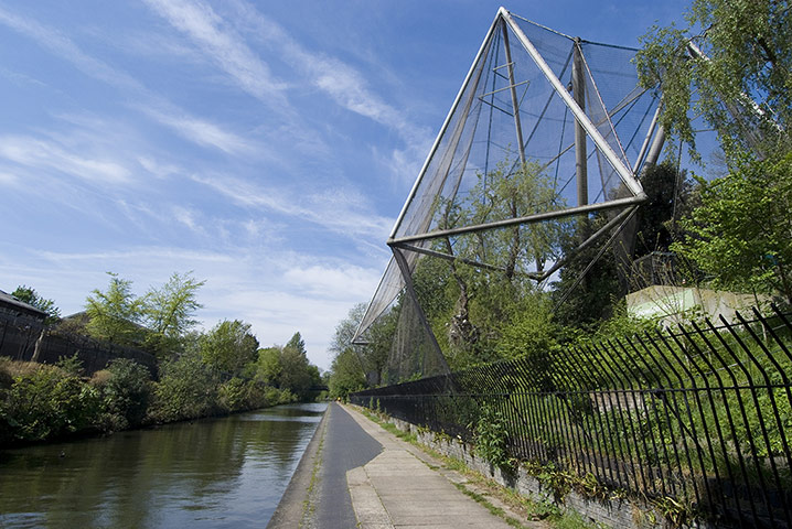 zoo buildings: London Zoo's Aviary along Regent's Canal