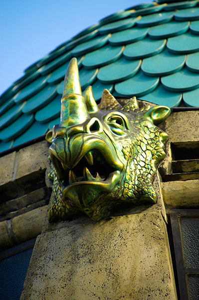 zoo buildings: A detail of the art nouveau Elephant house at the Budapest Zoo 