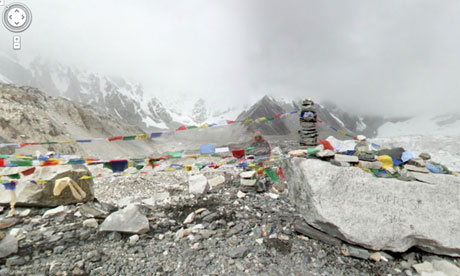 Nice view: Everest base camp as seen on Google Streetview.