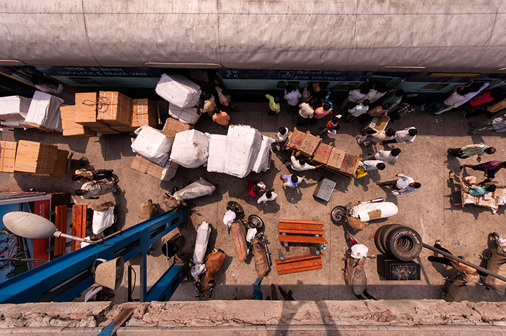 Your pictures - station: overhead shot of station in india with parcels 