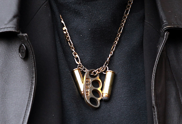 Bruce Reynolds funeral: Jewellery belonging to one of the mourners at the funeral of Bruce Reynolds