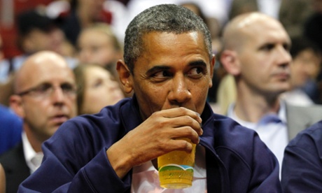 Barack Obama, beer, basketball