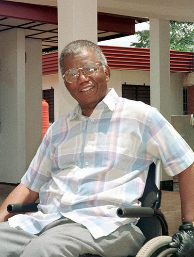 Chinua Achebe gallery: Chinua Achebe, Ogidi, 1999