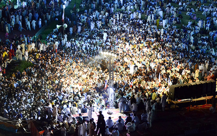 24 hours: Hyderabad, Pakistan: Members of the Sindh Taraqi Pasand political party