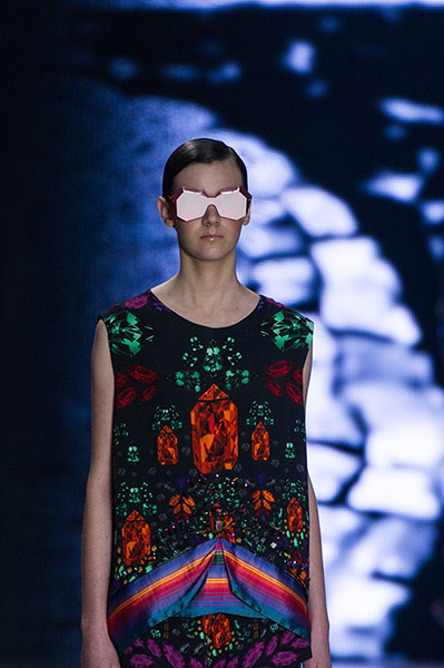 24 hours: Sao Paulo, Brazil: A model presents a creation by Osklen