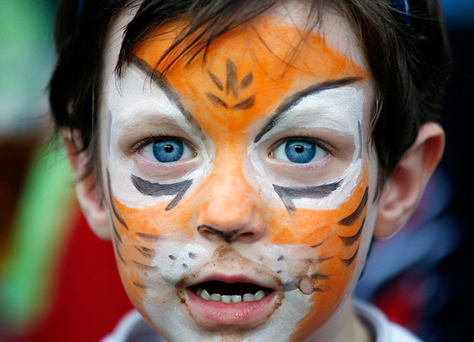 24 hours: Hong Kong, China: A rugby fan with his face painted