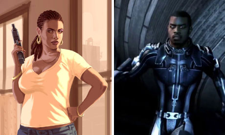 The industry or the players? Black characters from Grand Theft Auto and Mass Effect 3.