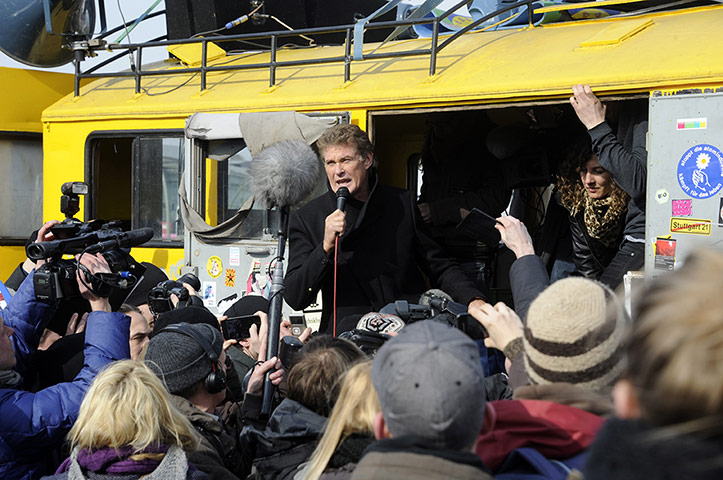 Week in music: David Hasselhoff speaks at a protest 